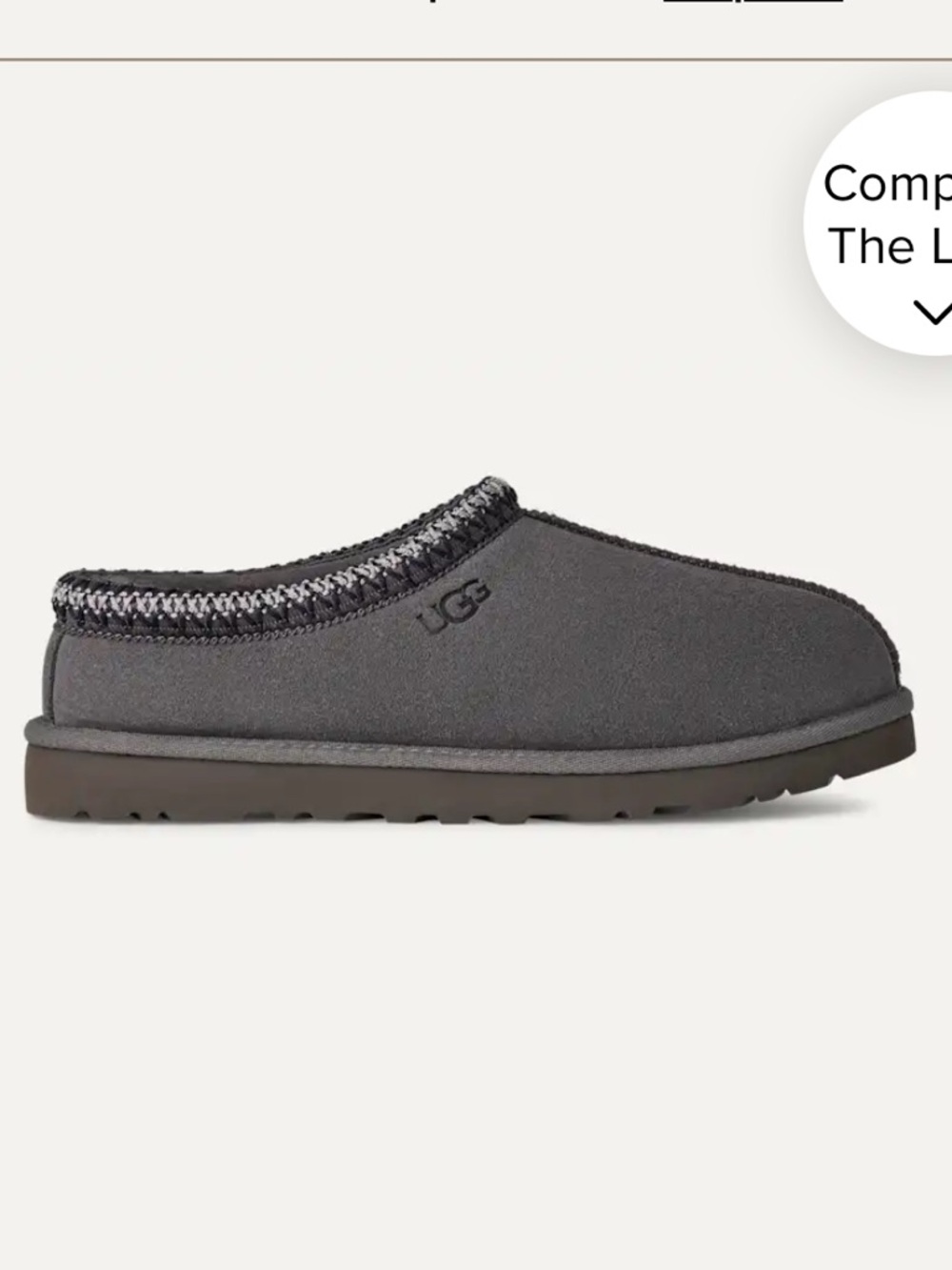 UGG Mens/Kids Gray Tasman Slippers